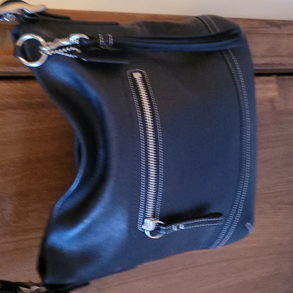 New black leather never used coach hobo crossbody